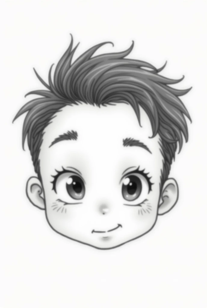 Sketch of a Chibi male head, Simpler