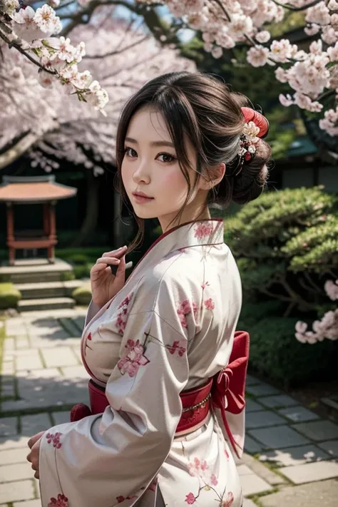 Big Tits,Big Ass,
“A Japanese woman wearing a traditional kimono with long, flowing sleeves in a delicate cherry blossom pattern. The obi (belt) is tied in an intricate knot at the back, and her hair is styled in an elegant updo adorned with kanzashi (hair...