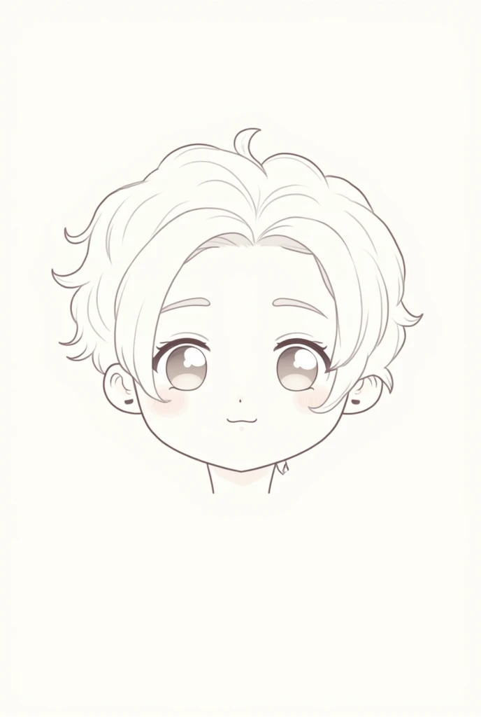 Draw a chibi version of a man with wavy hair that is pretty. It doesn&#39;t have colors, something to trace. 