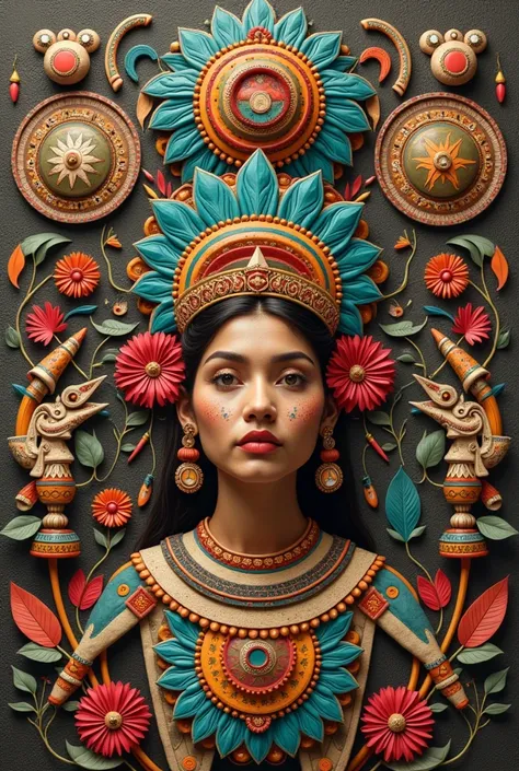 Make me a collage of the four Guatemalan cultures: XINCA, Mayan, Aztec and Ladino.
With many images from different cultures
