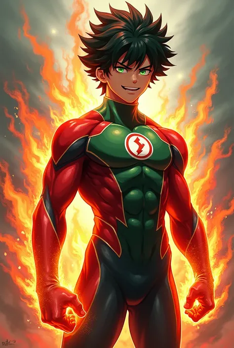 Izuku peli rojo