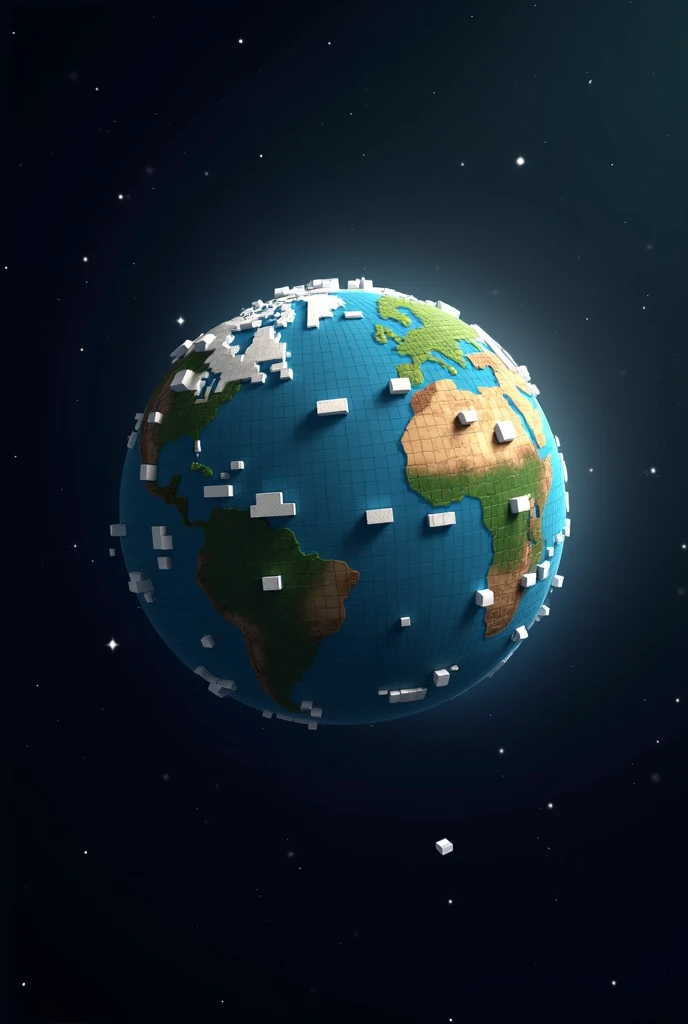 Minecraft style earth photo