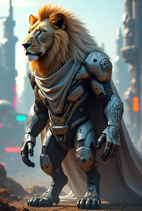 Lion with futuristic cloth