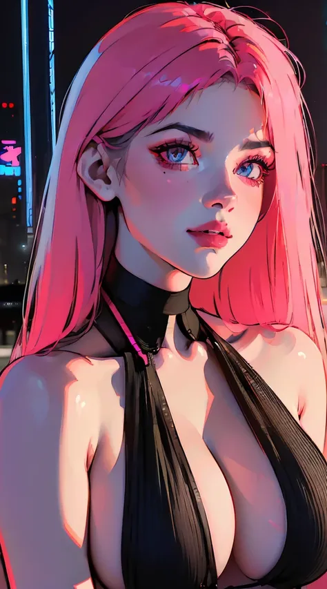 (best quality,4k,8k,highres,masterpiece:1.2), ultra-detailed, (realistic,photorealistic,photo-realistic:1.37), portraits, devil red eyes, gorgeous woman, cyberpunk background, futuristic, neon lights, smoky atmosphere, reflective surfaces, glowing tattoos,...