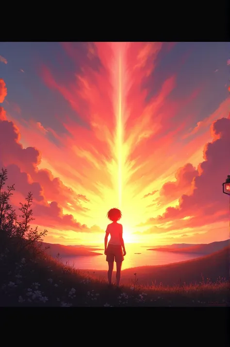 A person looking at a beautiful sunset 