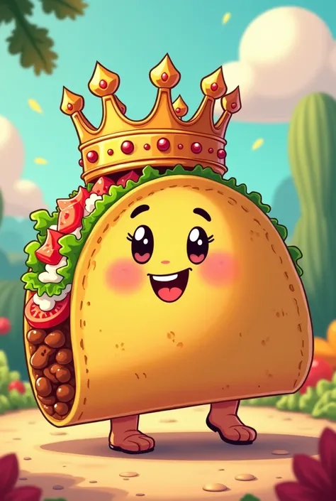  of a cartoon taco with a king&#39;s crown
