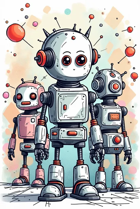 Robots coloring page