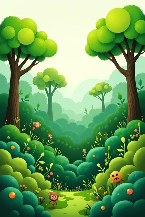 1. Background and Sky Step 1: Draw large, fuzzy circles in shades of green at the top of your sheet to represent dense vegetation and foliage.. You can use darker greens to create a shadow effect and lighter greens for illuminated areas..
Step 2: If you wa...