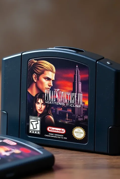 Create a Nintendo 64 cartridge with the Final Fantasy 7 label 