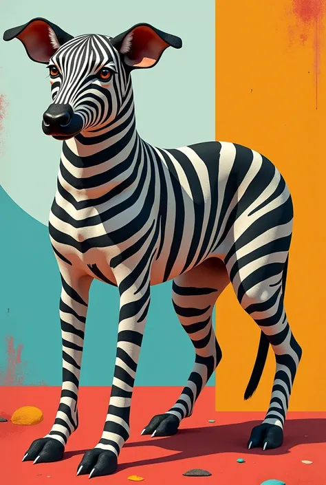 Create an image of a dog mixed with a zebra