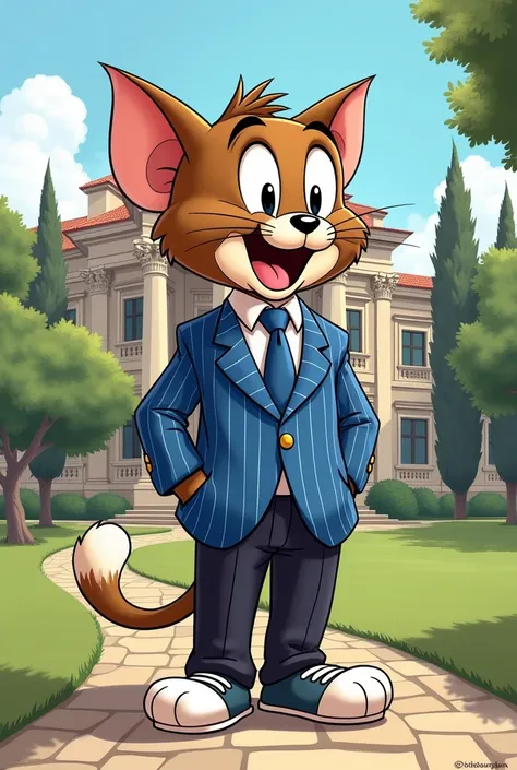 Tom the cat from Tom and Jerry in a University of Chile uniform