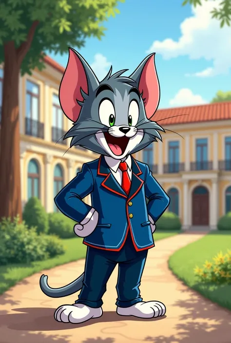 Tom the cat from Tom and Jerry in a University of Chile uniform