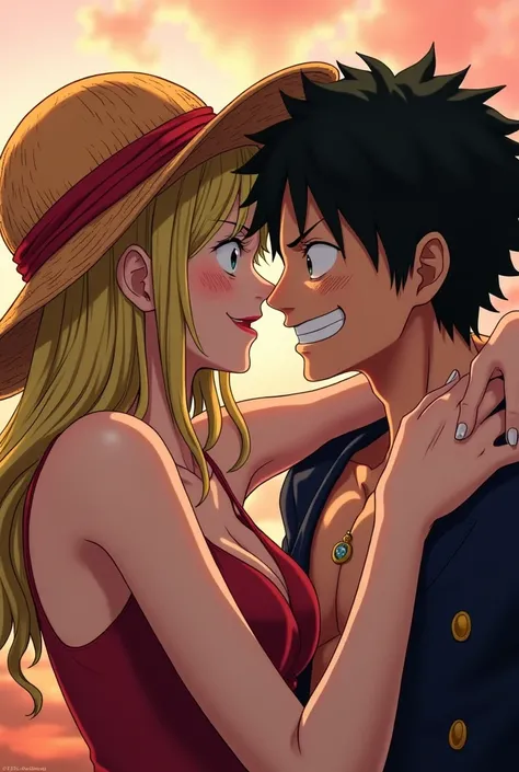 An image of Luffy from One Piece having sex with even Black Clover
