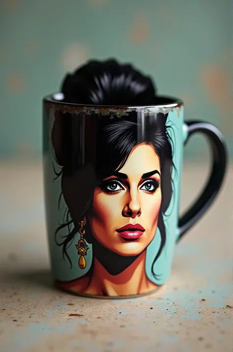 A coffee mug but with Amy Waynehouse&#39;s head design