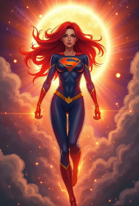 Fusion of super girl and Jean Grey phoenix force anime style 