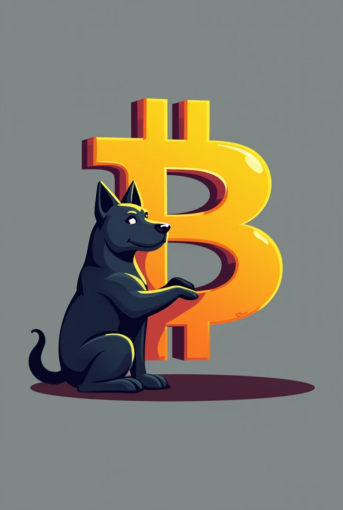 Make chat Gc logo with btc symbol holding Dog