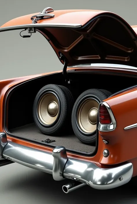 Vintage car trunk speakers png