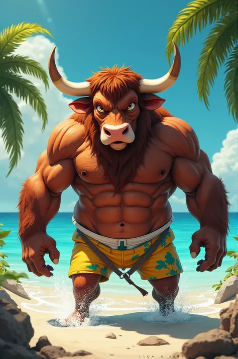 Fury cow in swimwear 