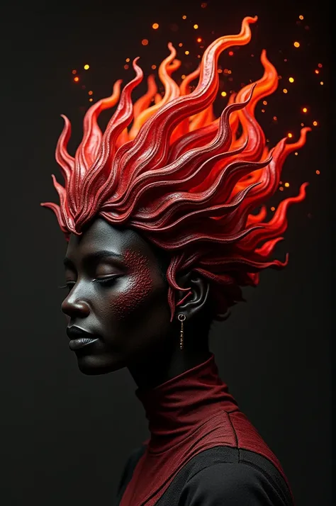 A fire dark red theme headpiece 