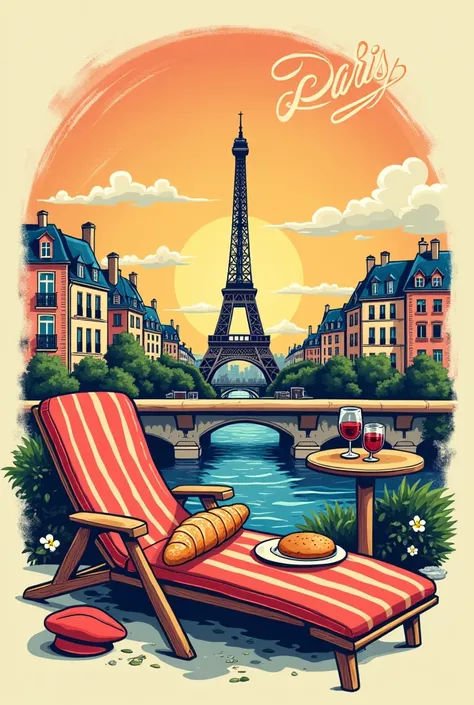 T-shirt design vacation in Paris avoid human