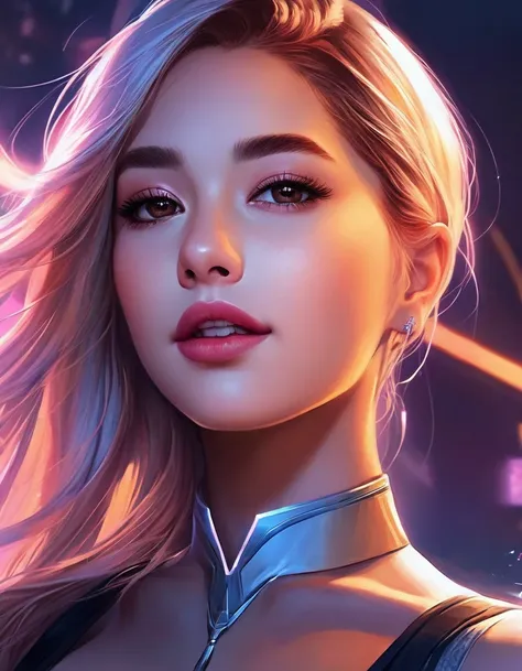 half-length photo，woman with a beautiful face and flawless skin in the style of greg rutkowski artgerm ross tran ilya kuvshinov ...