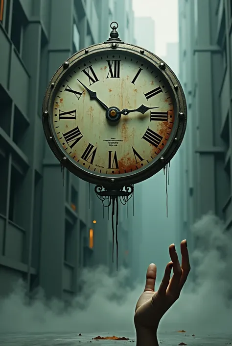 A working clock with reduced hours and a hand resting next to it. animated and bottomless