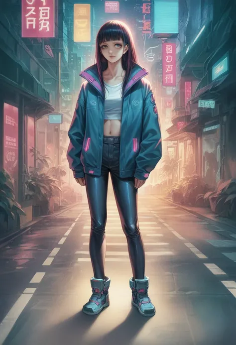 A woman stands on the side of the road, Cyberpunk art by Yang J, Trending on Art Station, realism, artwork in the style of Gwaiz, Anime Style. 8k, Gwaiz, Realistic Anime 3D Style, Trending on cgstation, 🤤 Portrait of a Girl, Hyperrealistic Cyberpunk Style,...