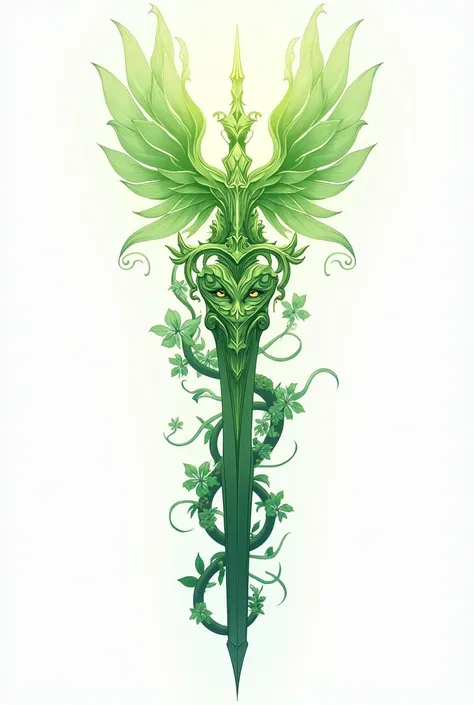 anime weapon of god of nature, power of nature, white background