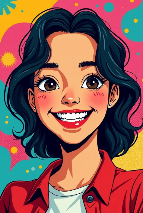 pop art of a girl smiling