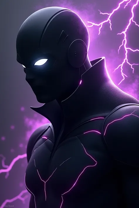 Create an image of the villain "Deadline." He’s a dark counterpart to The Flash, but with a more sinister and haunting presence. His suit is pitch black, sleek, and aerodynamic, almost as if it’s woven from shadows themselves. The material has a matte fini...