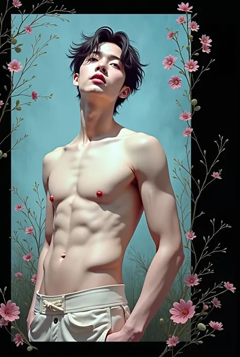 Taiwaneseteen boy, seductive like incubus,innocent face, sensitive body,charming voice,full body image