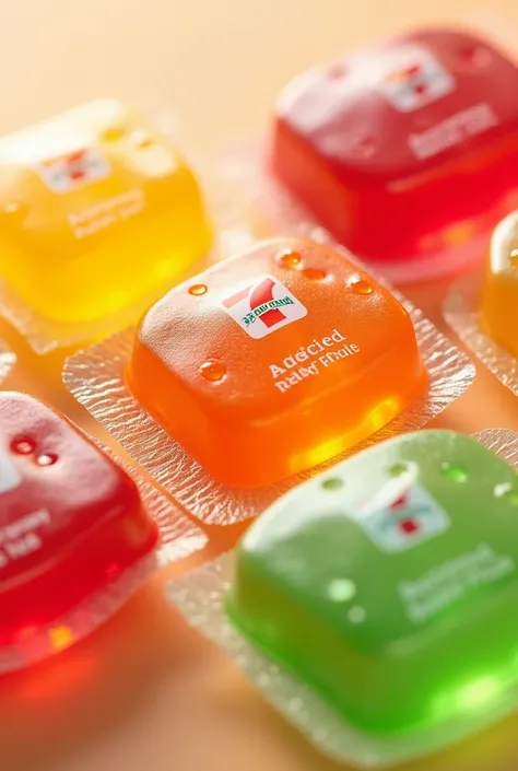 Apple flavored jelly packets and mixed fruit flavored jelly packets like those found at 7-Eleven