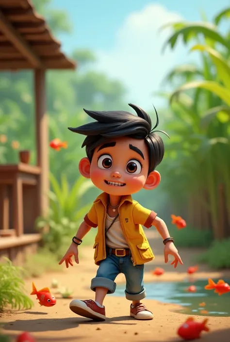 In 3d animation styleHere’s a list of 50 image prompts based on the story of the “बदमाश लड़के” (Baddmaash Ladka):


4. **अध्यापक की जिप खुली** - अध्यापक की जिप खोलने वाली शैतानी।
5. **गन्ने के खेत में राहुल** - गन्ने के खेत में गन्ना खाता हुआ राहुल।
6. **त...