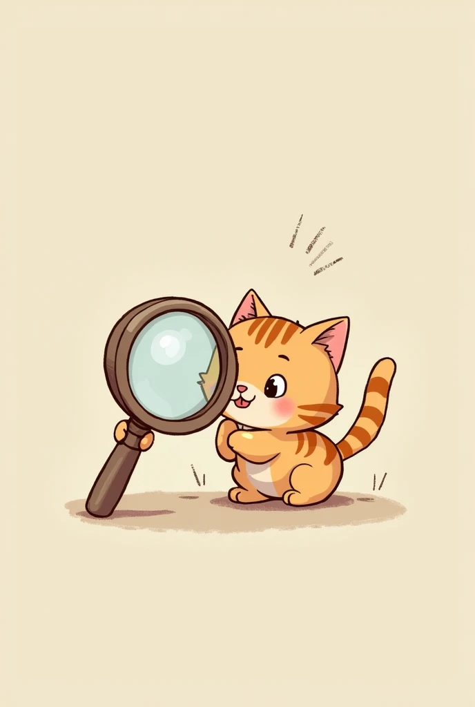 magnifying glass、Cat、cute、Im looking for、simple