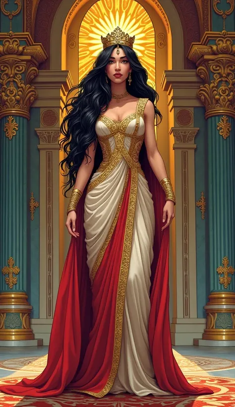 The beautiful Queen Esther of Persia, American comic style, DC Comics Style