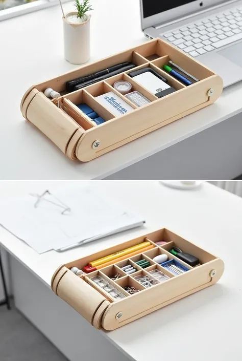 Product: "Adjustable Desk Organizer Roll" (Customizable Rolling Desk Organizer)
Description:
Desk organizer in the form of a roll that can be installed on the edge of the work table. This organizer consists of several compartments whose size can be adjuste...