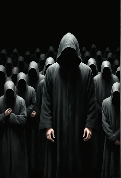 A man stood in front of a group of people, The art of math by jeonseok lee, unsplash contest winner, The art of math, Faceless Man像, Faceless Man, Alessio Albi, Abstract Surrealism, Faceless Man dark, Unsettling horror limbo, Fractal human body outline, Ho...