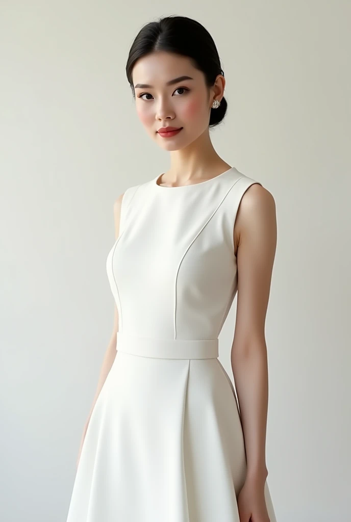 Audrey Hepburn similar　White dress　whole body　front