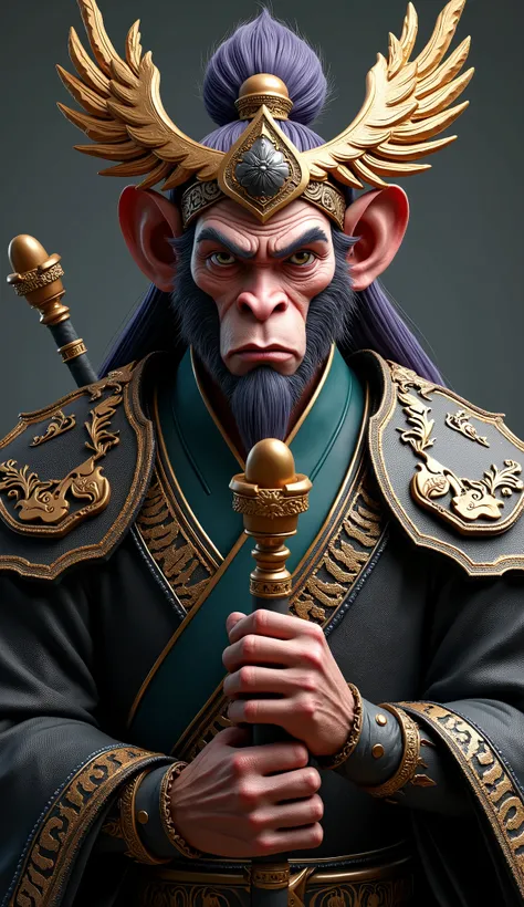 Very unified CG design，role conception，game《Black Myth：Wukong》重塑Wukong形象：Wukong的形象设计得更为冷峻、Vicissitudes，His face is well-defined，Strong lines，Revealing a kind of perseverance。The eyes are deep and sharp，As if able to see through everything in the world，See ...