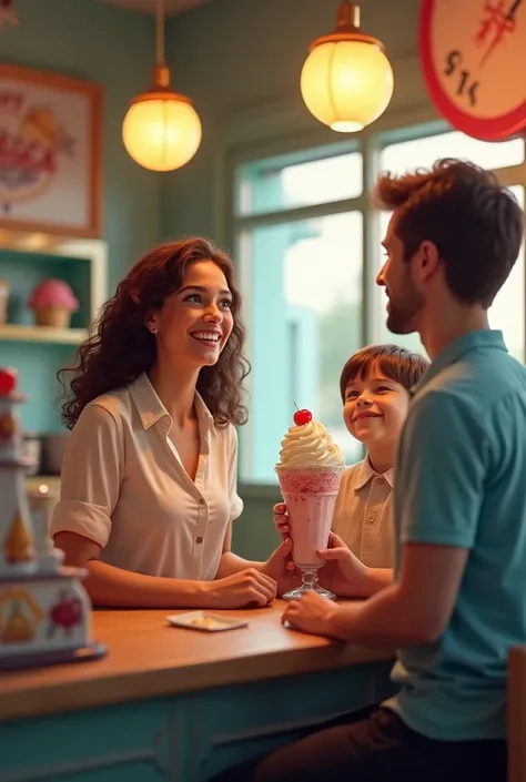 She orders icecream shake for her son again again and again in shop 