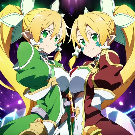 ((( leafa (terraria), sword art online))), masterpiece, best quality, very aesthetic, absurdres, anime artwork, anime style, key visual, vibrant, studio anime, highly detailed, large breasts, 2+girls (((cloned face)))
(((similar identical twins)))
All the ...