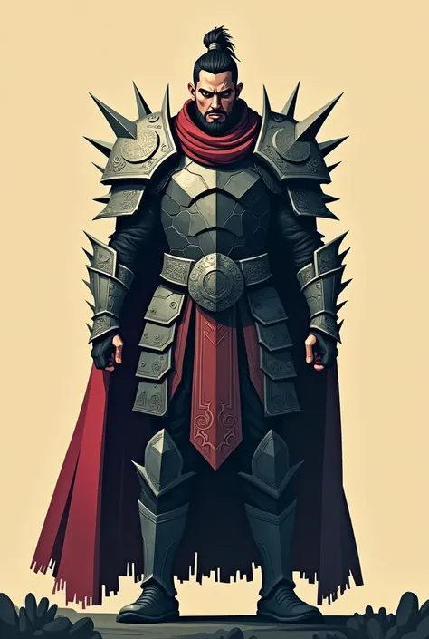 in style of Igor Morski , warrior character, full body, flat color illustration, 