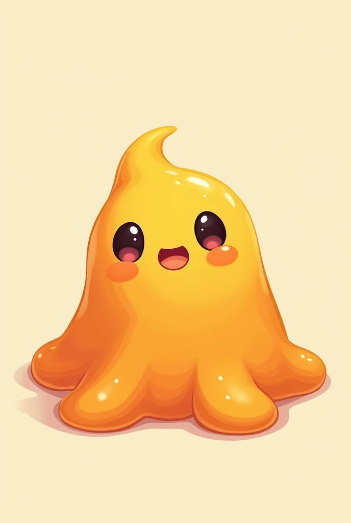 A slime thats orange and has UwU face and is male