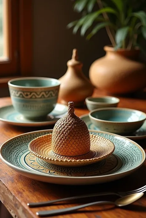 tableware decorated with a vueltiao hat