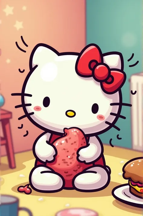 Hello kitty has diarrhea 