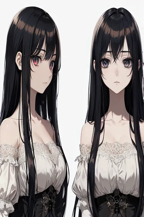 A character that combines elements of Victorian Gothic style and anime-style beautiful girls.。It is a character with a beautiful appearance and a calm personality、Her visuals exude elegance and a mysterious aura。I&#39;m around 1。The bangs are long、It is cu...