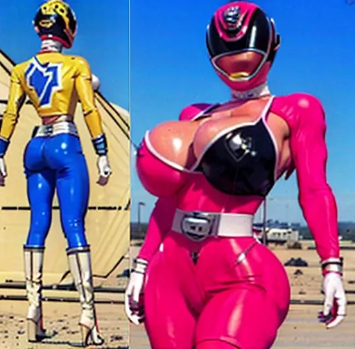 power rangers, beauty, tall, sexy body, big breasts, weak