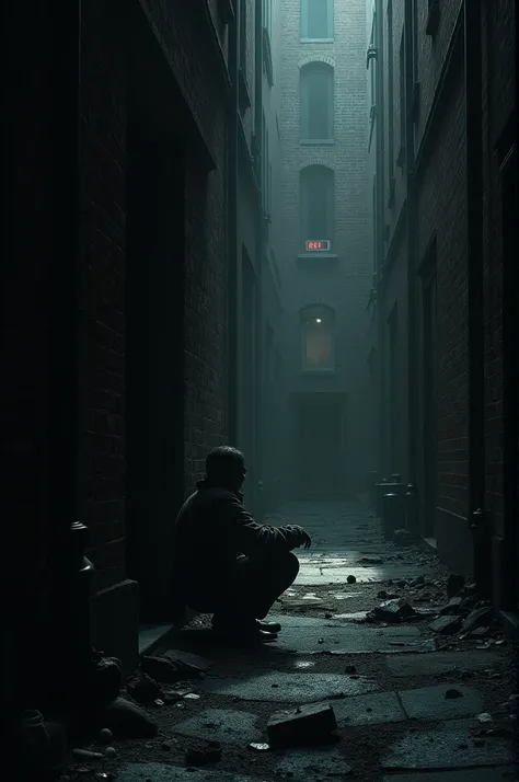 A man hiding in the alley