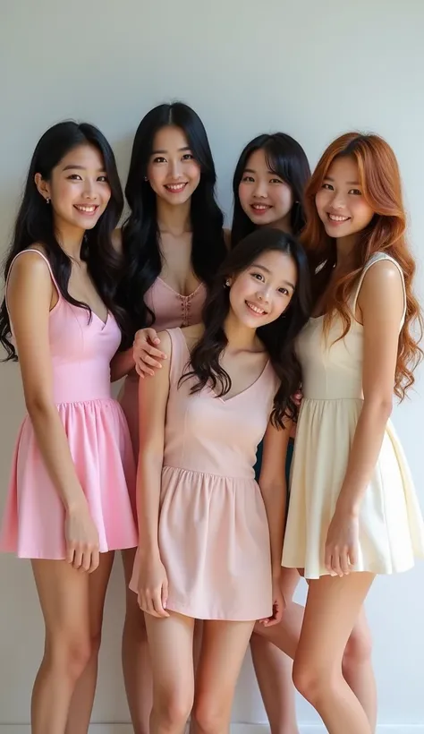 Six pretty female students, namely the second Thai female student, aged 18-19 years old, the second Lao female student, aged 18-19 years old, the third Japanese female student, aged 18-19 years old, the fourth South Korean female student, aged 18-19 years ...