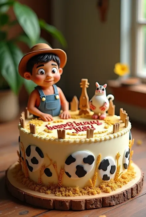 I want ideas for a cake. The birthday boy&#39;s name is José, better known as . He lives on the farm, loves animals and country life. Raises cows and oxen and a cat. Love forró. 

Create a simple cake, because I don&#39;t have money for something fancy lik...